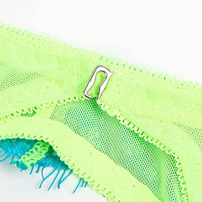 SUBBLIME - 955328 BH-SET MIT SPITZE UND STRUMPFBAND GRÜN UND BLAU L/XL - Vanelion Paradise