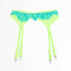 SUBBLIME - 955328 BH-SET MIT SPITZE UND STRUMPFBAND GRÜN UND BLAU L/XL - Vanelion Paradise
