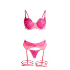 SUBBLIME - 955366 BH-SET MIT SPITZE UND STRUMPFBAND ROSA UND LILA L/XL - Vanelion Paradise
