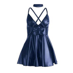 SUBBLIME - 955410 KLEID MIT BLAUEN LEDERTRÄGERN S/M - Vanelion Paradise