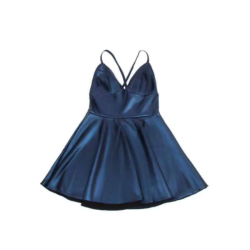 SUBBLIME - 955410 KLEID MIT BLAUEN LEDERTRÄGERN S/M - Vanelion Paradise