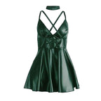 SUBBLIME - 955441 KLEID MIT GRÜNEN LEDERTRÄGERN L/XL - Vanelion Paradise