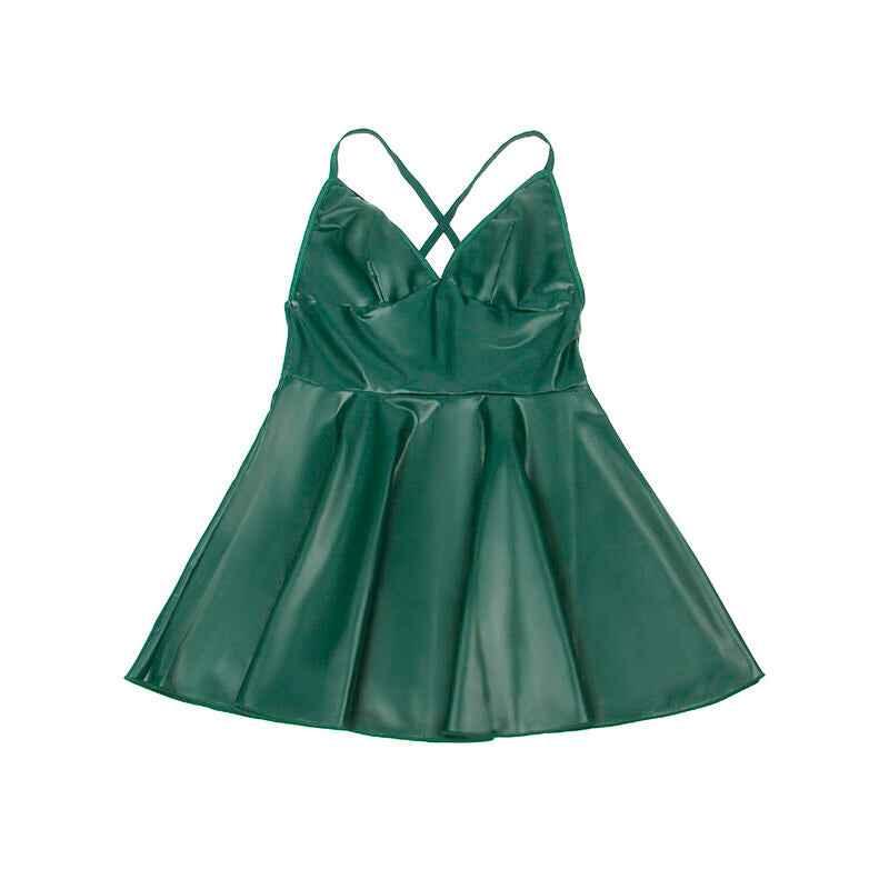 SUBBLIME - 955441 KLEID MIT GRÜNEN LEDERTRÄGERN L/XL - Vanelion Paradise