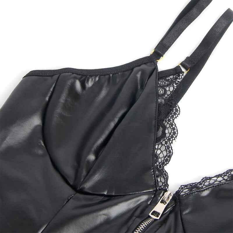 SUBBLIME - 955465 SCHWARZER LEDER-BODY MIT REISSVERSCHLUSS L/XL - Vanelion Paradise