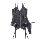 SUBBLIME - 955465 SCHWARZER LEDER-BODY MIT REISSVERSCHLUSS L/XL - Vanelion Paradise
