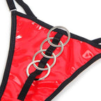 SUBBLIME - 955540 ROTES LACKLEDER-NETZ-ZIPPER-BH-SET L/XL - Vanelion Paradise