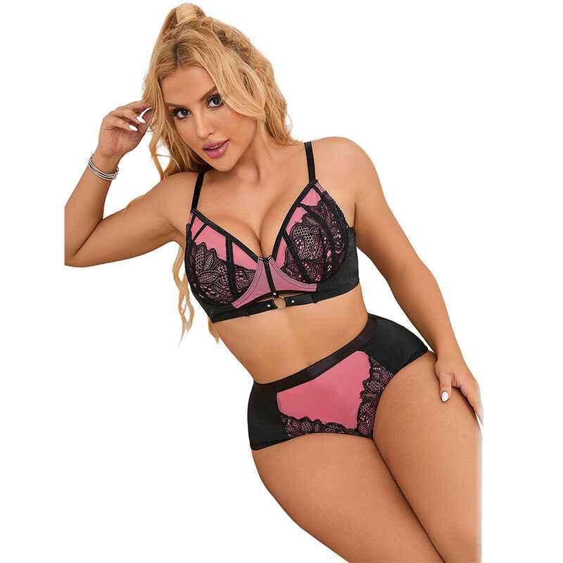 SUBBLIME - 955571 ROSA LACKLEDER MESH ZIPPER BH-SET S/M - Vanelion Paradise