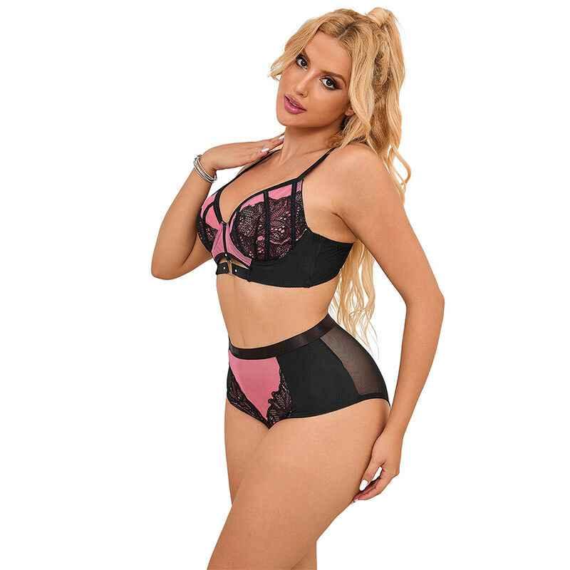 SUBBLIME - 955571 ROSA LACKLEDER MESH ZIPPER BH-SET S/M - Vanelion Paradise