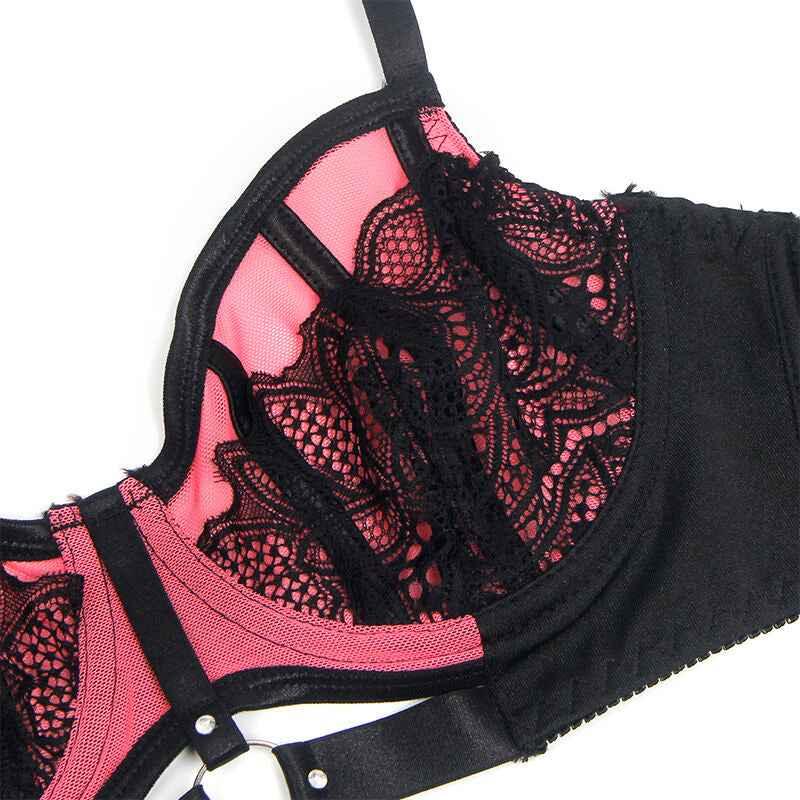 SUBBLIME - 955571 ROSA LACKLEDER MESH ZIPPER BH-SET S/M - Vanelion Paradise