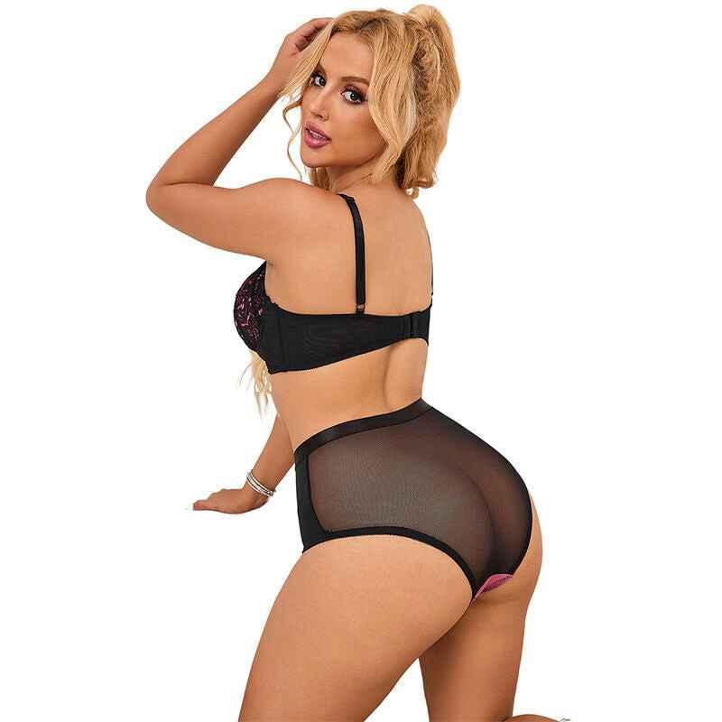 SUBBLIME - 955588 ROSA LACKLEDER MESH ZIPPER BH SET L/XL - Vanelion Paradise
