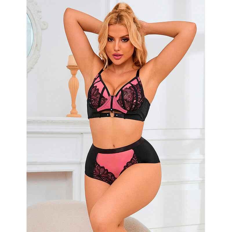 SUBBLIME - 955588 ROSA LACKLEDER MESH ZIPPER BH SET L/XL - Vanelion Paradise