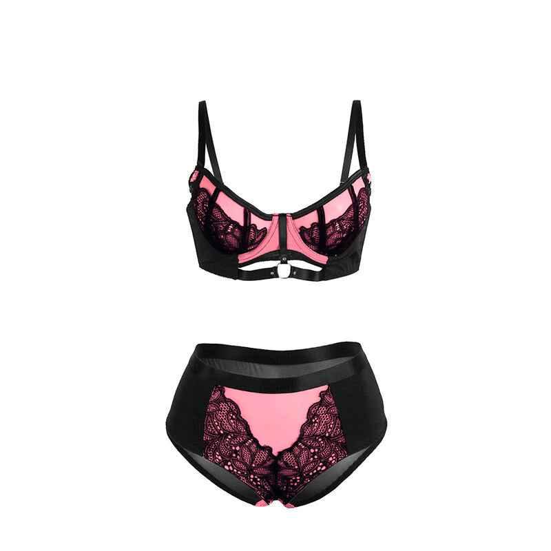 SUBBLIME - 955588 ROSA LACKLEDER MESH ZIPPER BH SET L/XL - Vanelion Paradise