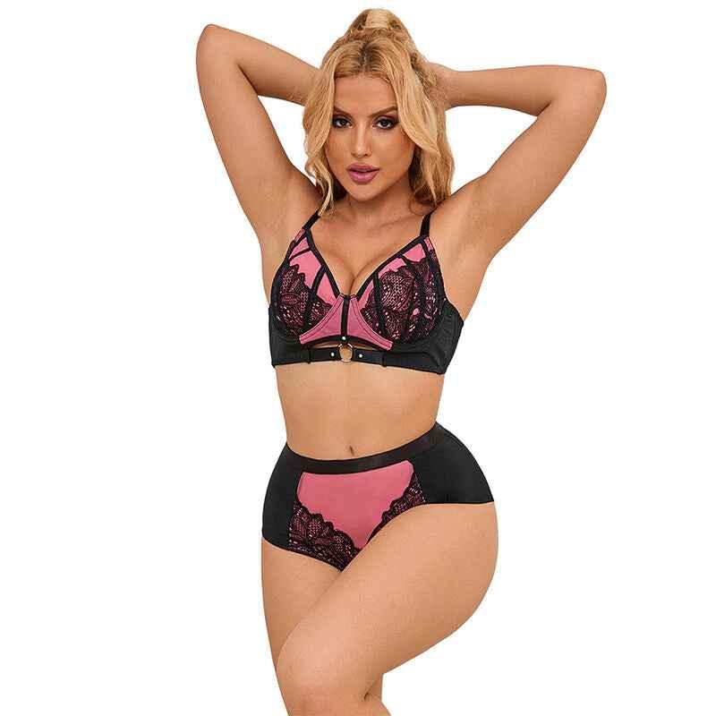 SUBBLIME - 955588 ROSA LACKLEDER MESH ZIPPER BH SET L/XL - Vanelion Paradise