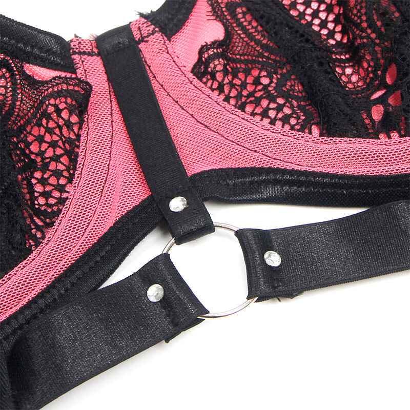 SUBBLIME - 955588 ROSA LACKLEDER MESH ZIPPER BH SET L/XL - Vanelion Paradise