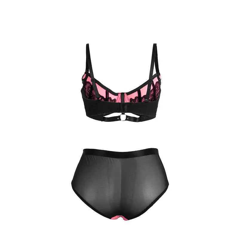 SUBBLIME - 955588 ROSA LACKLEDER MESH ZIPPER BH SET L/XL - Vanelion Paradise