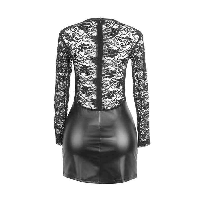 SUBBLIME - 955601 LANGÄRMELIGES KLEID MIT SCHWARZER SPITZE L/XL - Vanelion Paradise