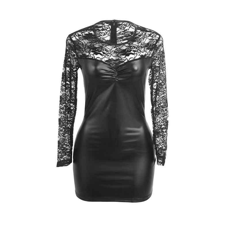 SUBBLIME - 955601 LANGÄRMELIGES KLEID MIT SCHWARZER SPITZE L/XL - Vanelion Paradise