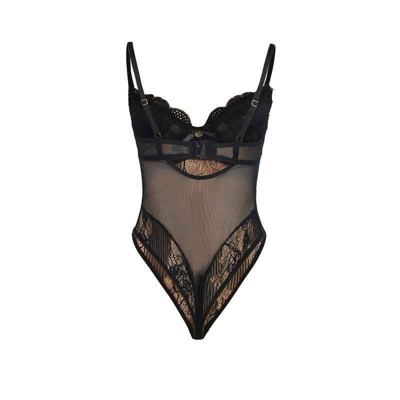 SUBBLIME - 955618 SPITZEN-BODYSUIT MIT UNTERTEILVERSCHLUSS SCHWARZ S/M - Vanelion Paradise