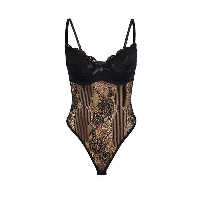 SUBBLIME - 955625 SPITZEN-BODYSUIT MIT UNTERTEILVERSCHLUSS SCHWARZ L/XL - Vanelion Paradise