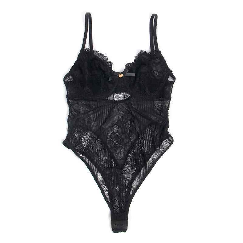 SUBBLIME - 955625 SPITZEN-BODYSUIT MIT UNTERTEILVERSCHLUSS SCHWARZ L/XL - Vanelion Paradise