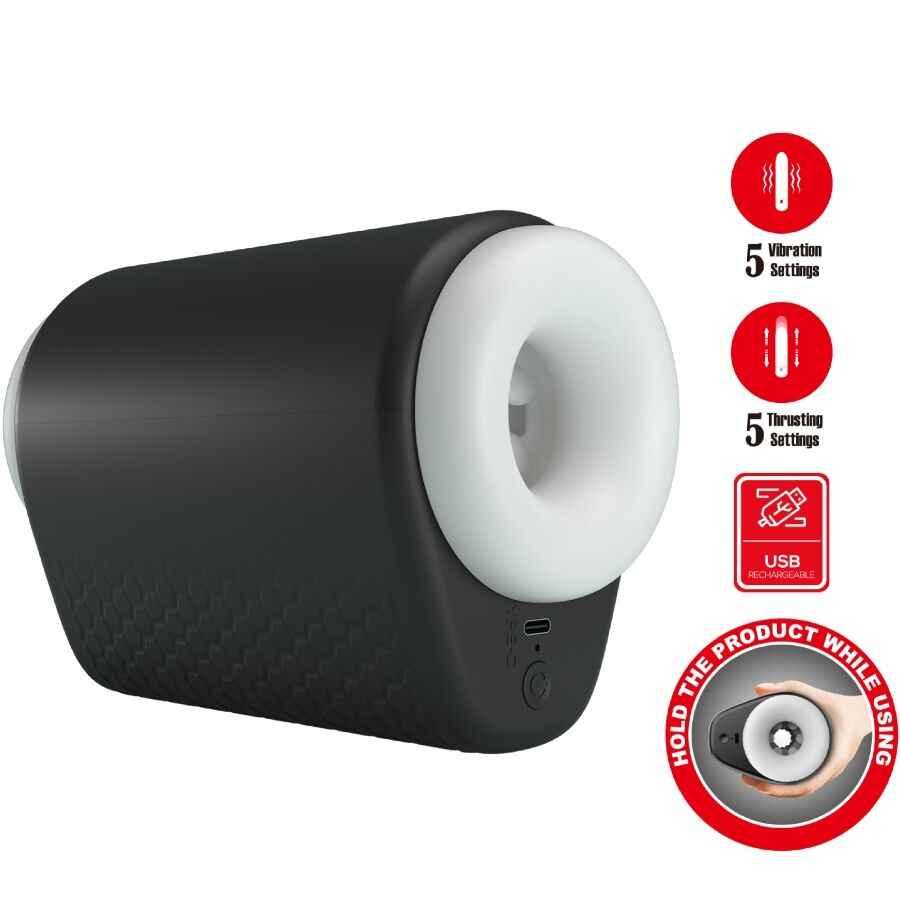 PRETTY LOVE - DJ GIRL MÄNNLICHER MASTURBATOR MIT VIBRATION 5 EINSTELLUNGEN NEGRO - Vanelion Paradise