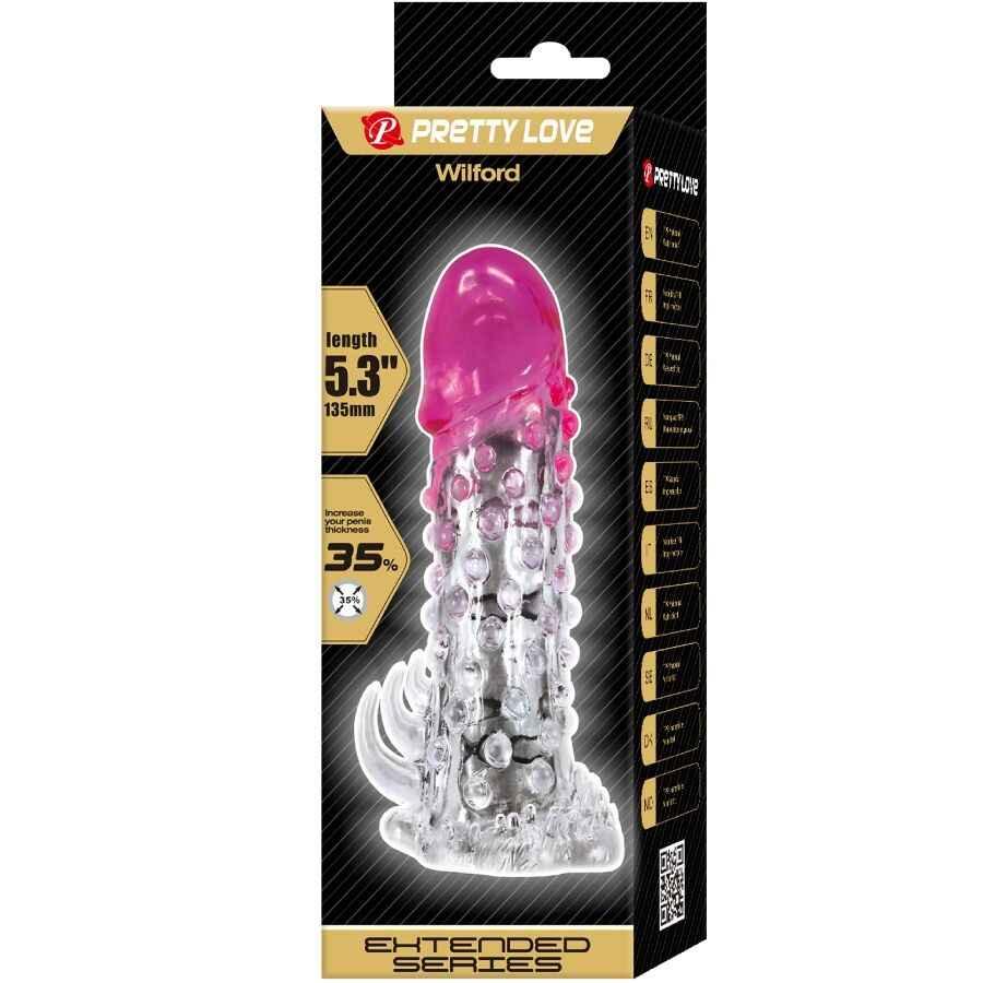 PRETTY LOVE - WILFORD REALISTISCHE VERGRÖSSERUNGSHÜLSE MIT GEPRÄGTEM PENIS ROSA - Vanelion Paradise