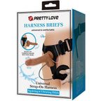 PRETTY LOVE - UNIVERSAL HARNESS SLIP MIT VIBRIERENDEM UND SQUIRTING-DILDO 15,5 CM MULATO - Vanelion Paradise