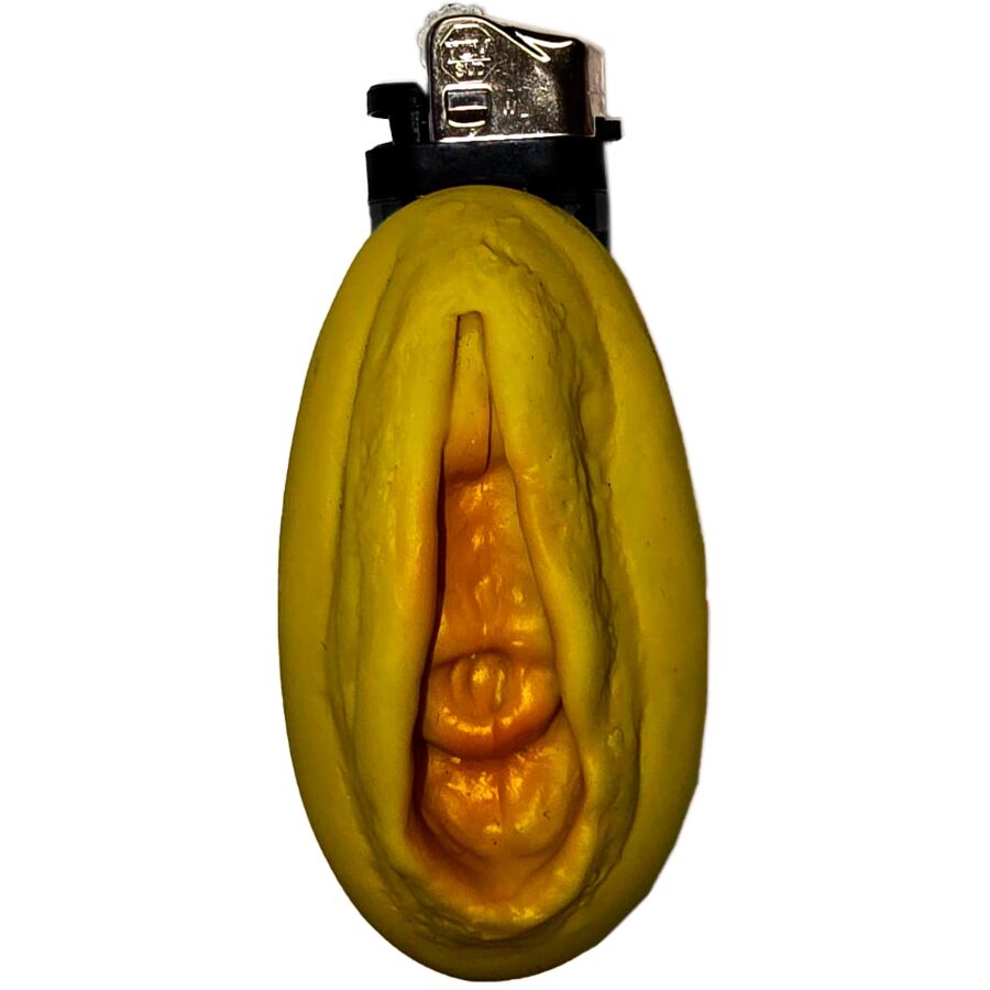 Diablo Picante Feuerzeug in Vulvaform Gold – Produktansicht 1