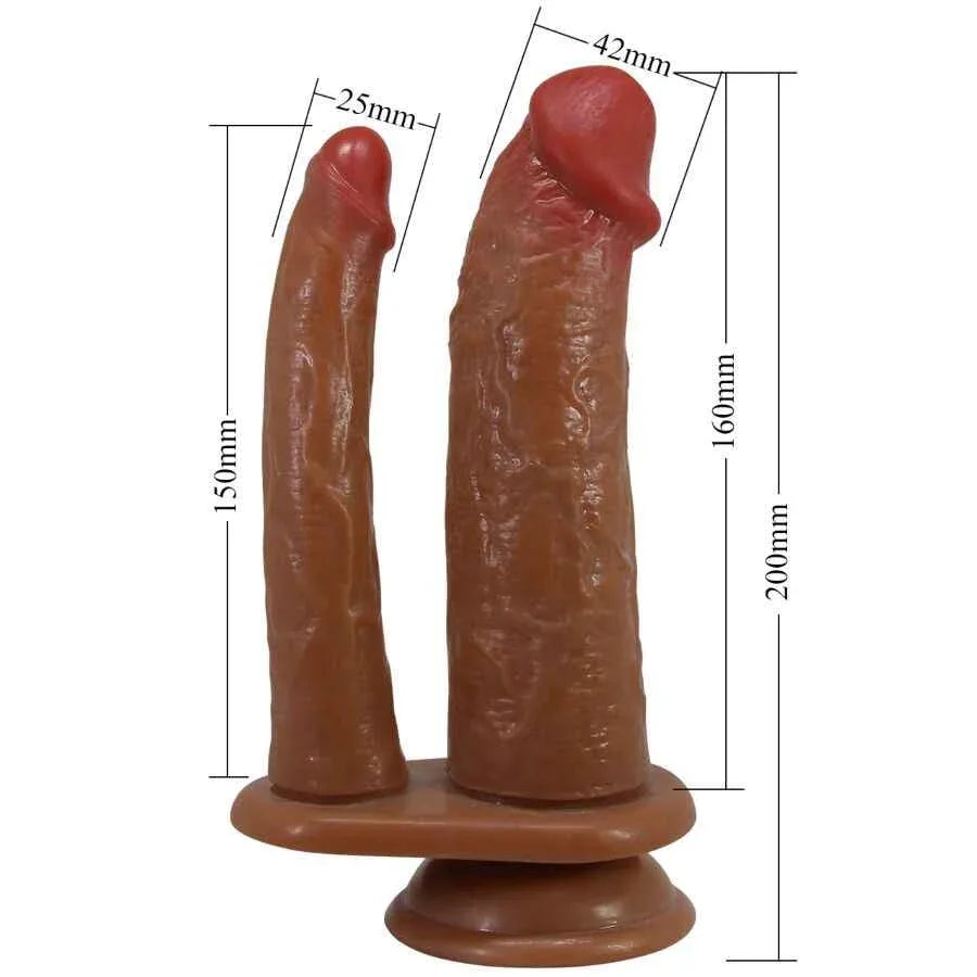 PRETTY LOVE - HULBERT DOPPELTER REALISTISCHER DILDO MIT VIBRATION MULATO - Vanelion Paradise