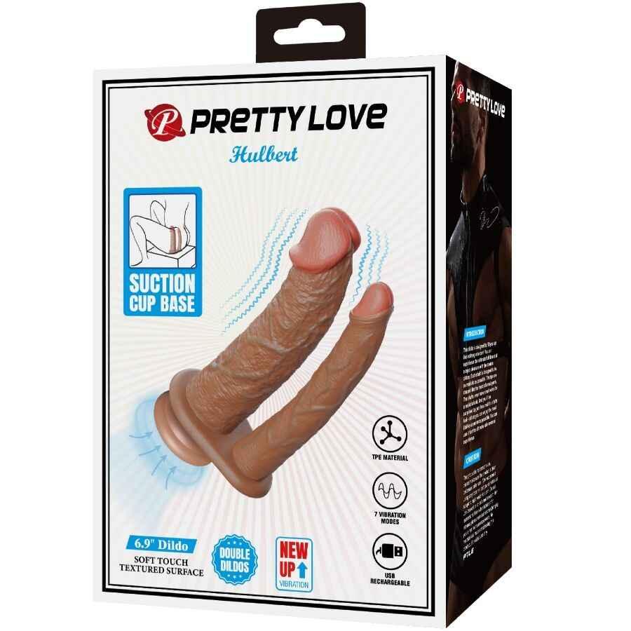 PRETTY LOVE - HULBERT DOPPELTER REALISTISCHER DILDO MIT VIBRATION MULATO - Vanelion Paradise