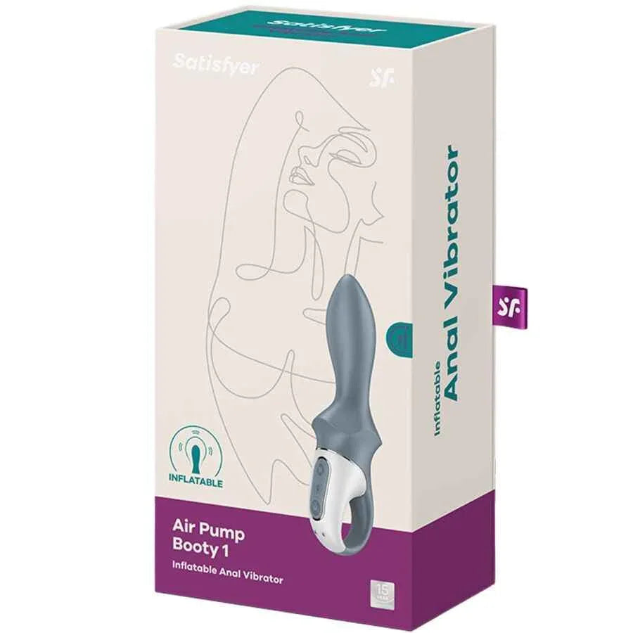 SATISFYER - AIR PUMP BOOTY 1 ANAL AUFBLASBARER VIBRATOR GRAU - Vanelion Paradise