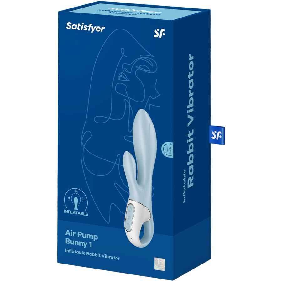 SATISFYER - AIR PUMP BUNNY 1 AUFBLASBARER KANINCHENVIBRATOR BLAU - Vanelion Paradise