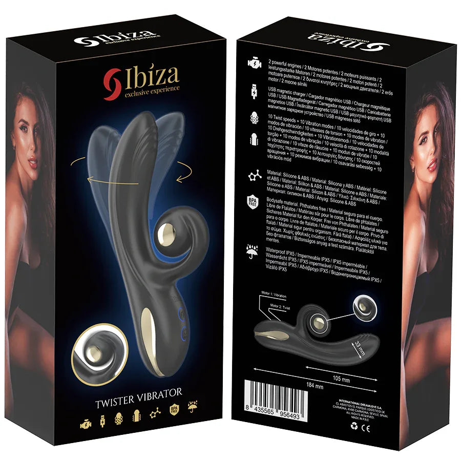IBIZA - TWISTER VIBRATOR MIT KURVENSTIMULATOR UND VIBRO-ROTATION - Vanelion Paradise