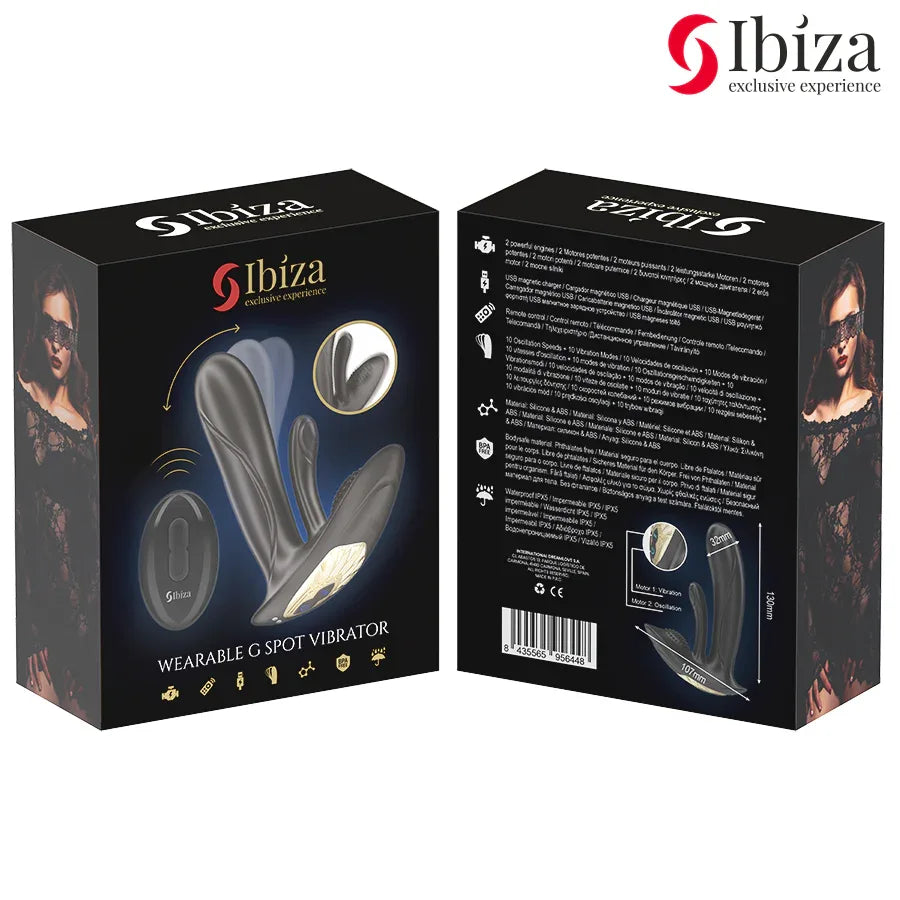 IBIZA – TRAGBARER VIBRATOR MIT G-PUNKT- UND KLITORISSTIMULATION MIT FERNBEDIENUNG - Vanelion Paradise