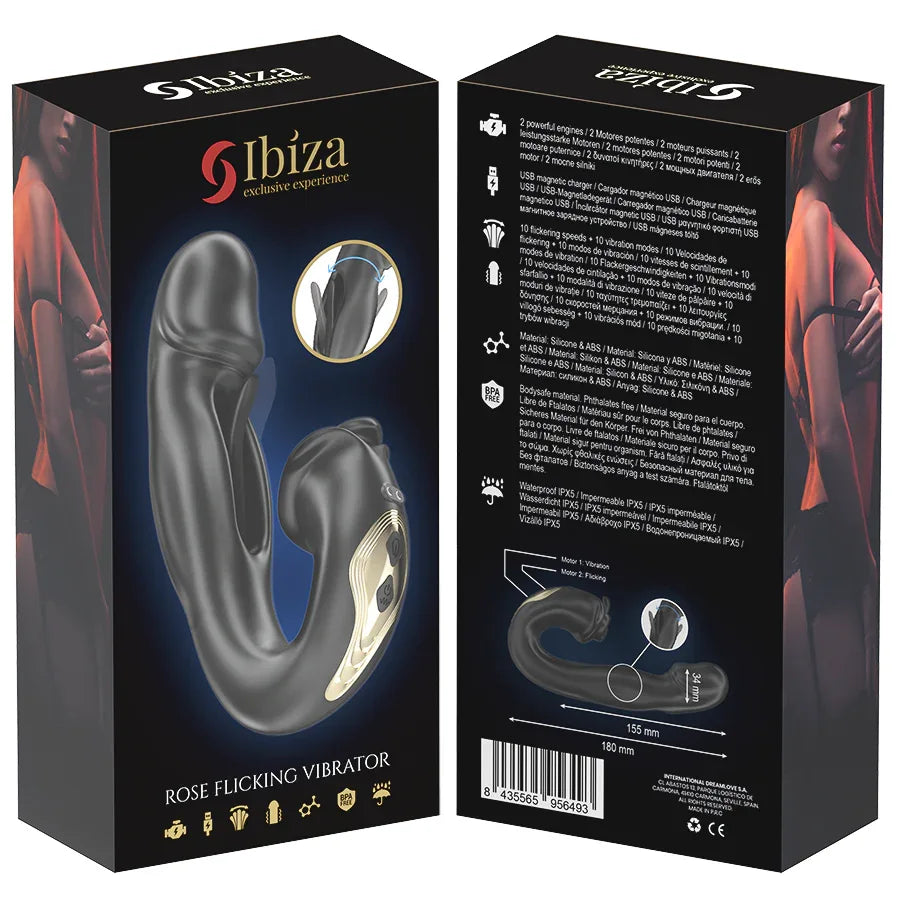IBIZA - ROSE VIBRATOR SCHNAPPEFFEKT UND KLITORIS-STIMULATOR - Vanelion Paradise