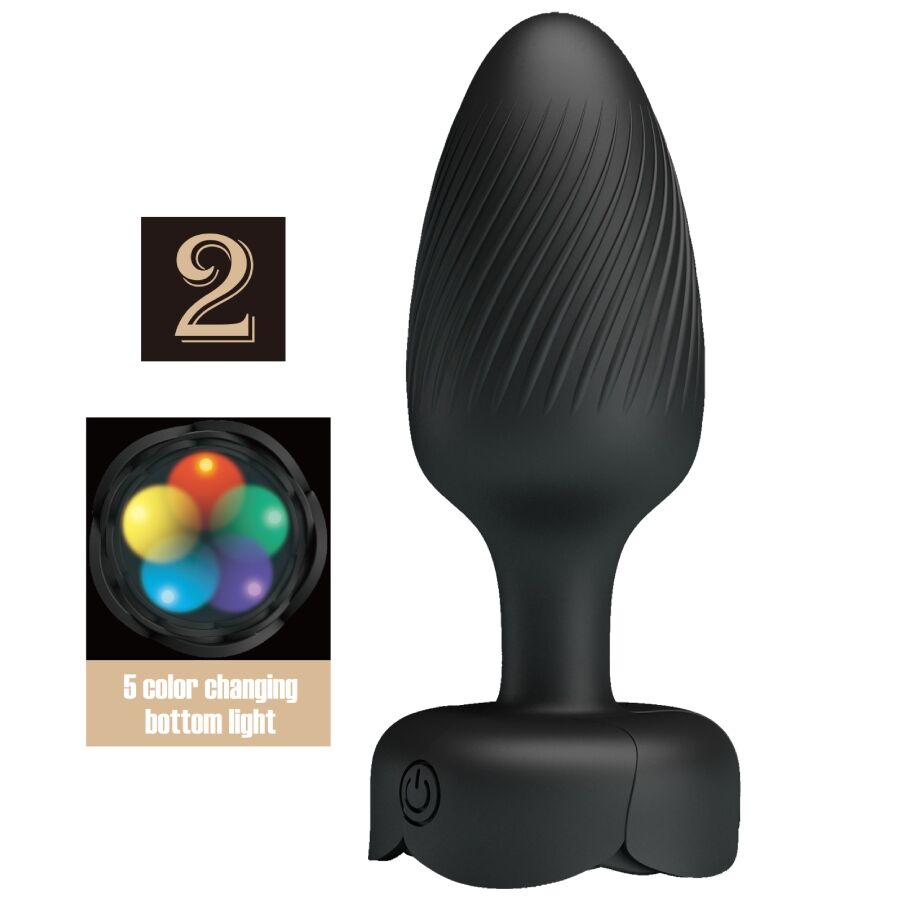 Pretty Love Varian Anal Plug mit LED-Licht Schwarz 10,8 cm