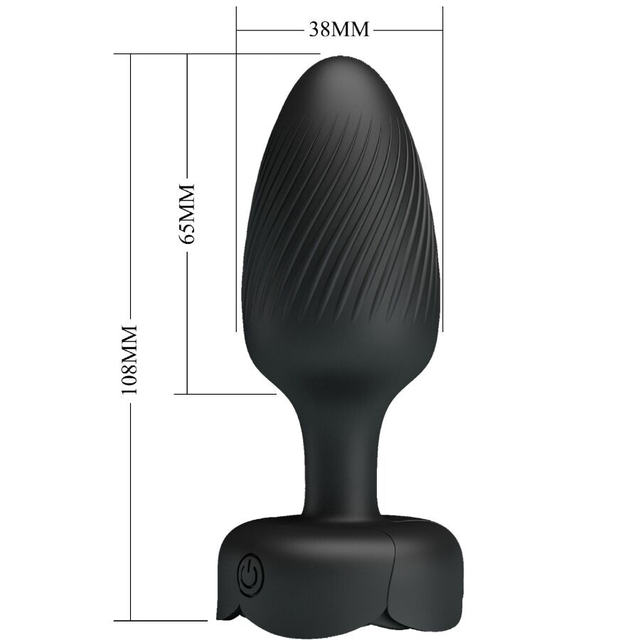 Pretty Love Varian Anal Plug mit LED-Licht Schwarz 10,8 cm