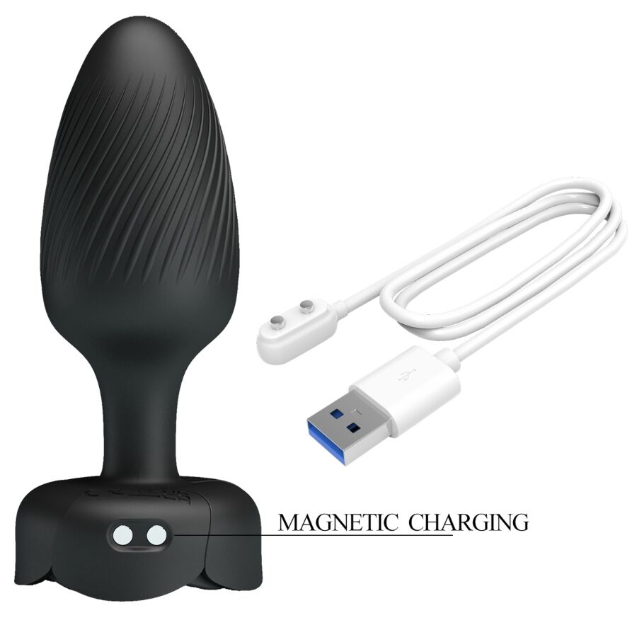 Pretty Love Varian Anal Plug mit LED-Licht Schwarz 10,8 cm