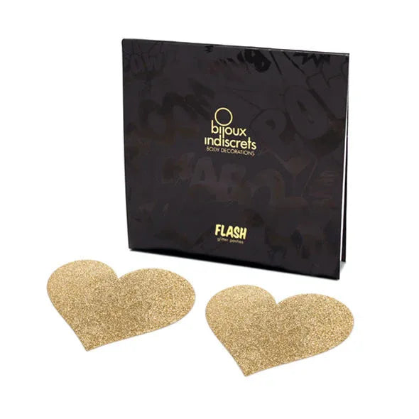 BIJOUX - INDISCRETS FLASH GOLDEN HEART NIPPELABDECKUNGEN - Vanelion Paradise