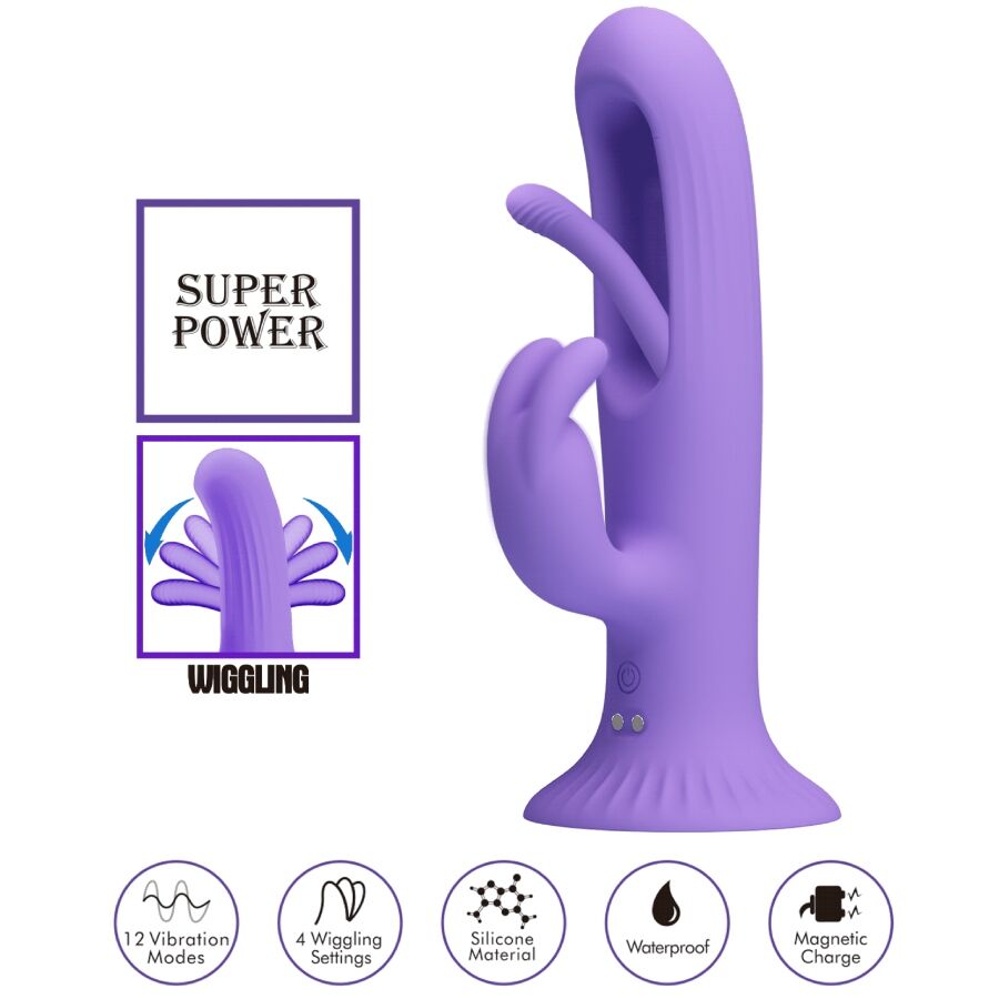 PRETTY LOVE - KILLMOULIS RABBIT VIBRATOR 12 VIBRATIONSMODI LILA