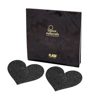 BIJOUX - INDISCRETS FLASH BLACK HEART NIPPLE CUTS - Vanelion Paradise