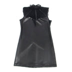 SUBBLIME - 957551 LEDERKLEID MIT SPITZENKRAGEN SCHWARZ L/XL