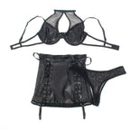 SUBBLIME - 957599 LEDER-BH UND ROCK-SET SCHWARZ L/XL