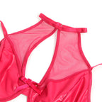 SUBBLIME - 957612 LEDER-BH UND ROCK-SET ROT L/XL
