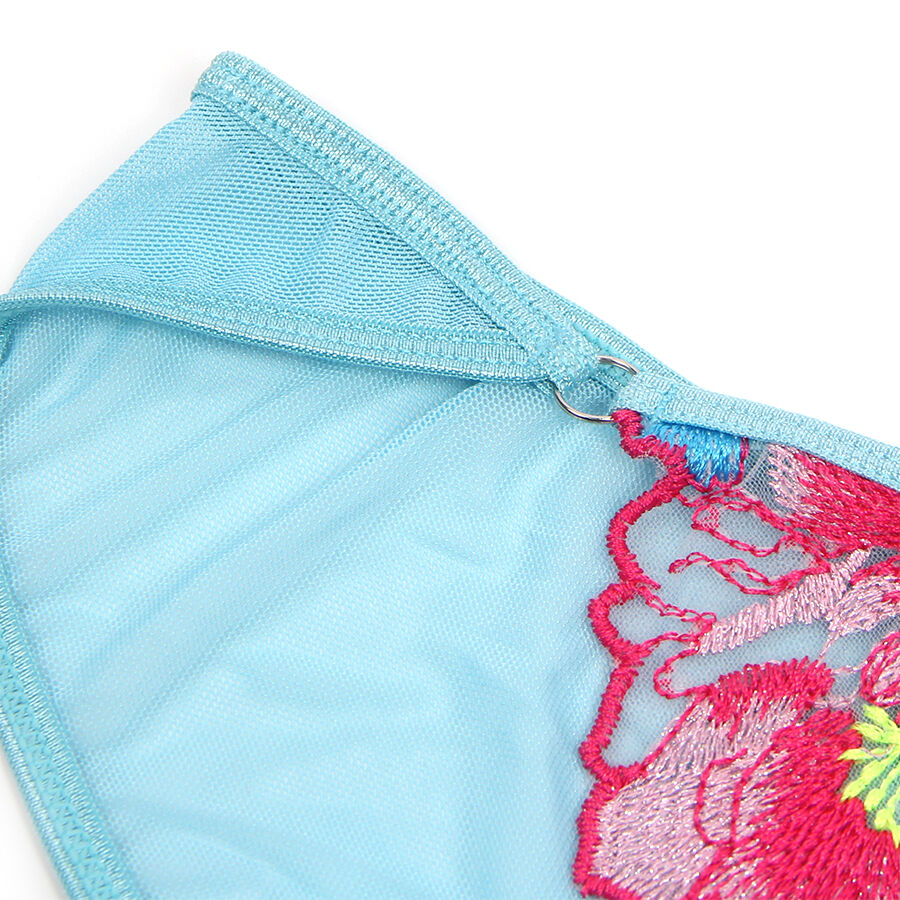 SUBBLIME - 957650 BH- UND STRUMPFGÜRTEL-SET MIT BLUMENSTICKEREI ROSA L/XL