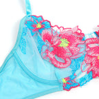 SUBBLIME - 957650 BH- UND STRUMPFGÜRTEL-SET MIT BLUMENSTICKEREI ROSA L/XL