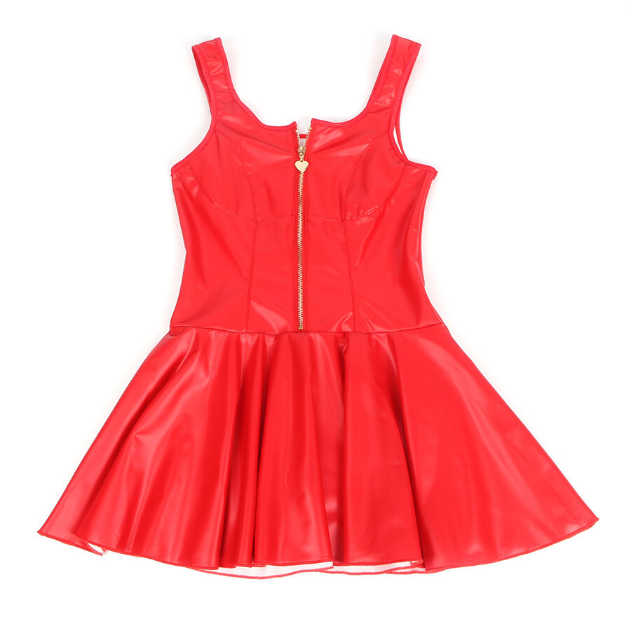 SUBBLIME - 957698 LEDERKLEID MIT HERZ-REISSVERSCHLUSS, ROT, L/XL