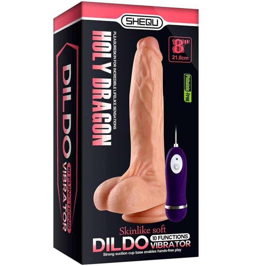 SHEQU - HOLY DRAGON VIBRATORDILDO MIT FERNBEDIENUNG 20,5 CM - Vanelion Paradise