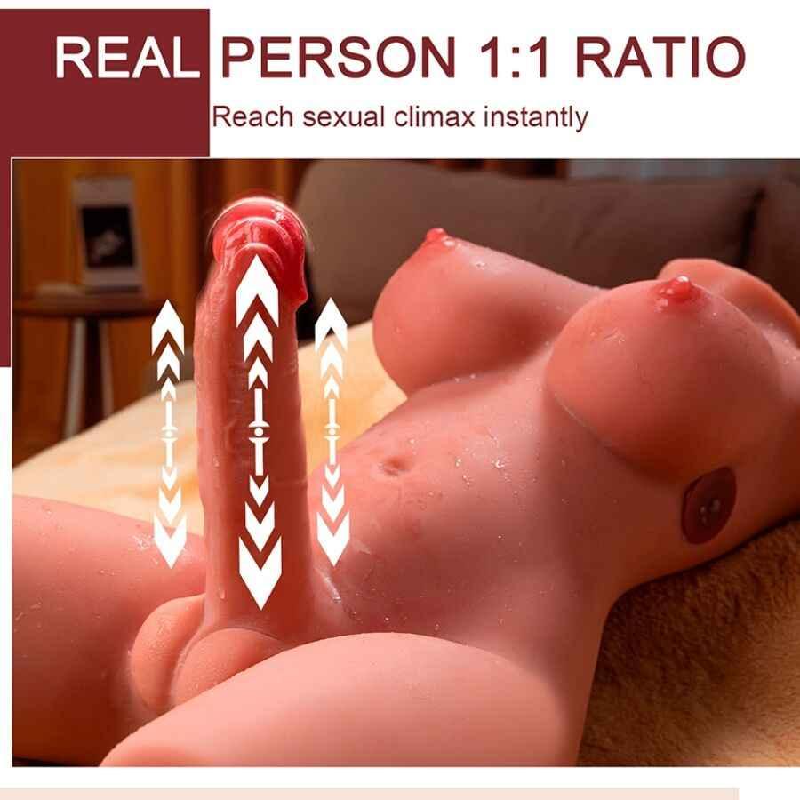 XISE - MIAH LADY BOY WEIBLICHER TORSO MIT DILDO MIT VIBRATION UND STOSS 55 CM - Vanelion Paradise