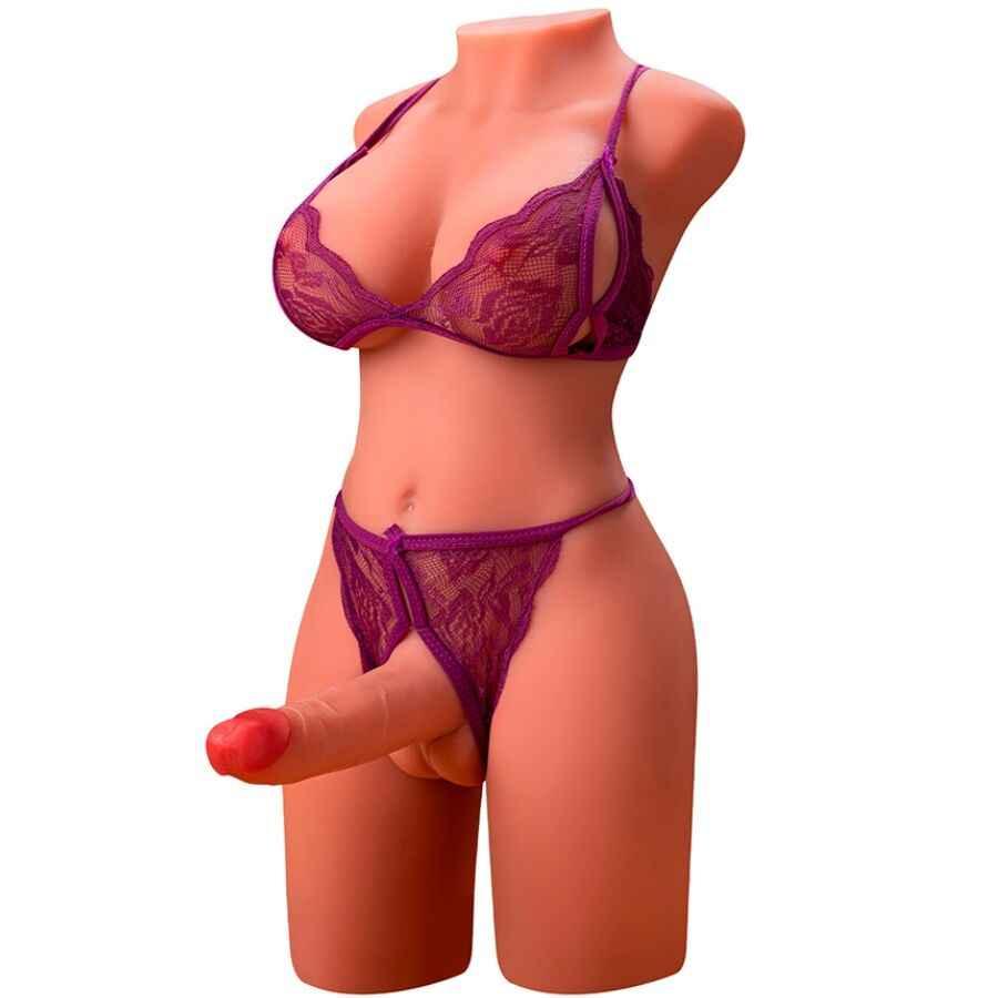 XISE - MIAH LADY BOY WEIBLICHER TORSO MIT DILDO MIT VIBRATION UND STOSS 55 CM - Vanelion Paradise